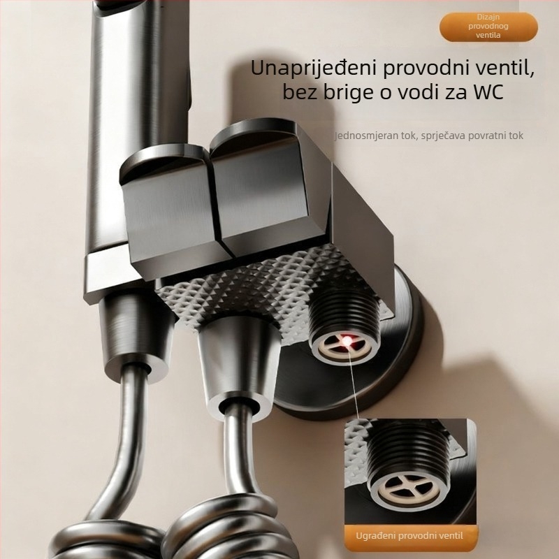 Toaletna prskalica s zidnim bakrenim kutnim ventilem, 1,5 MPa, G1/2, Toilet Companion, modernistički minimalistički stil