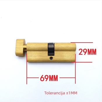 Unutarnji cilindar za kvaku vrata, od čistog bakra, za drvena vrata — 170 g, blister pakiranje, moderni minimalistički stil
