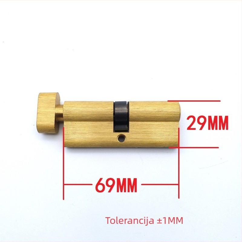 Unutarnji cilindar za kvaku vrata, od čistog bakra, za drvena vrata — 170 g, blister pakiranje, moderni minimalistički stil