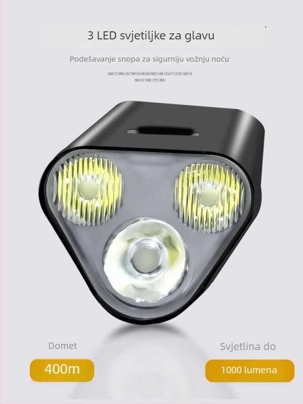 Prednje svjetlo za cestovni i planinski bicikl, noćna vožnja, s vješavnim nosačem (Šifra: 1239; Marka: Beautiful shirt; Uvoz: Ne)