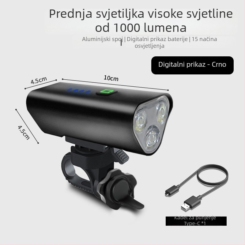 Prednje svjetlo za cestovni i planinski bicikl, noćna vožnja, s vješavnim nosačem (Šifra: 1239; Marka: Beautiful shirt; Uvoz: Ne)