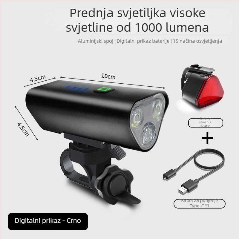 Prednje svjetlo za cestovni i planinski bicikl, noćna vožnja, s vješavnim nosačem (Šifra: 1239; Marka: Beautiful shirt; Uvoz: Ne)