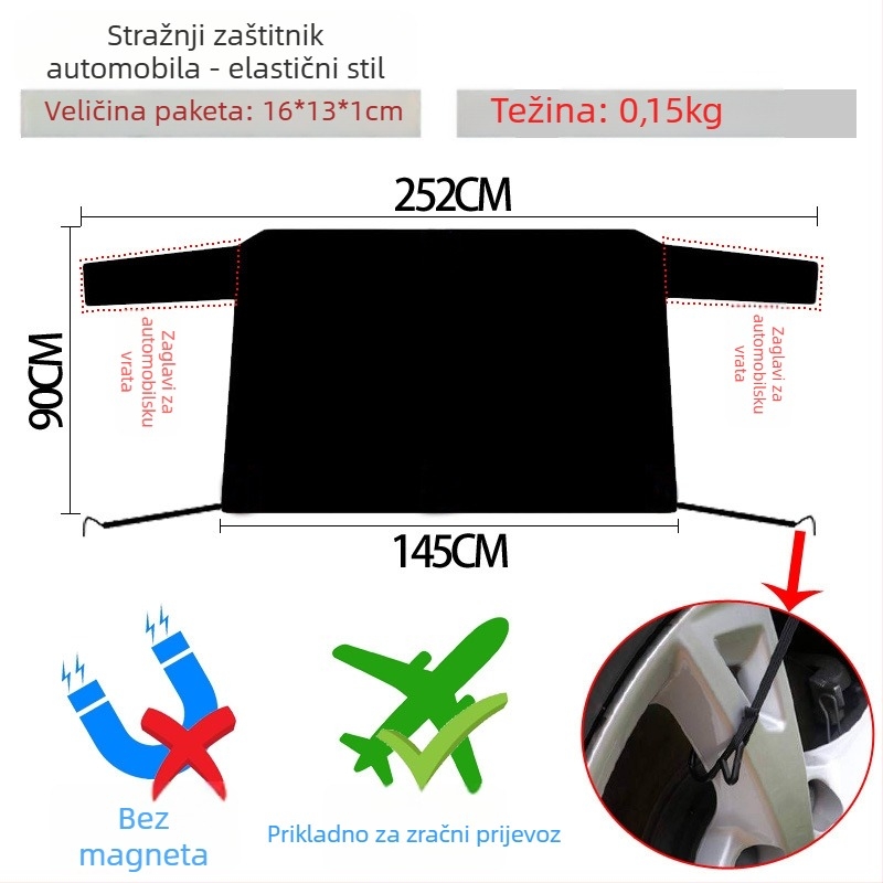 Pokrov za snijeg za prednji dio automobila, Oxford tkanina, magnetsko učvršćivanje, kompatibilno s Toyota, mogućnost prilagođenog logotipa