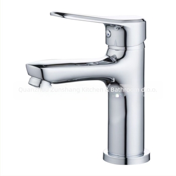 Bakrena slavina za umivaonik, miješalna slavina, podizni mehanizam, keramički disk ventila, kromirana površina