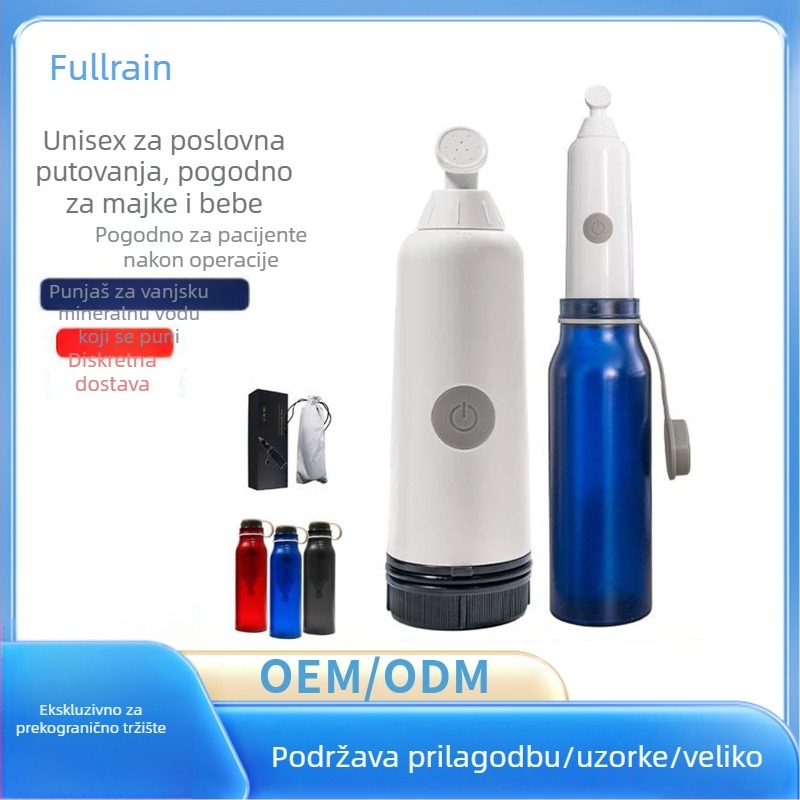 Prijenosni Type-C električni irigator za intimnu higijenu, raspršivač s tri brzine, može se spojiti s bocom mineralne vode, ABS+PC, Fulin
