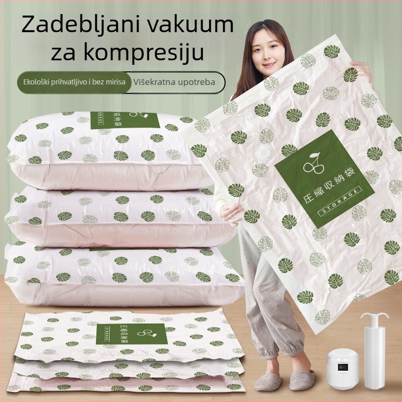 Vakuumska torba za odjeću i pokrivače – deblja, usisni tip, PA+PE materijal, bez pumpe, paket 150 kom