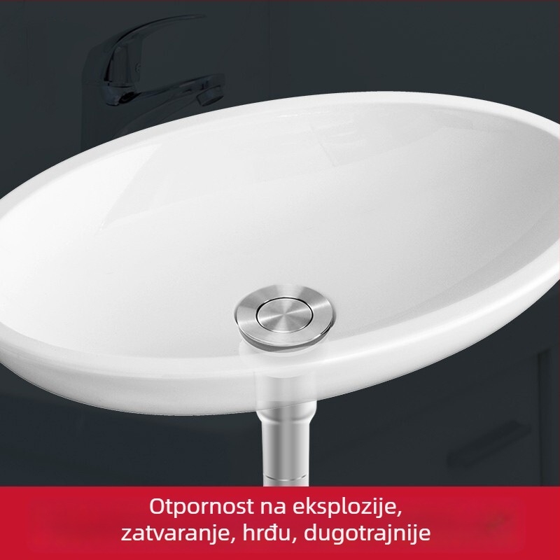 Lilong LL-15003 nehrđajući čelik, jedinstveni univerzalni flip-drain za keramički umivaonik – materijal 304, težina 256, moderan stil jednostavnosti
