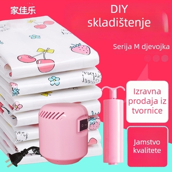 Jiajiale vakuumska kompresijska torba, PET+PE, Jac-9401, Girl Series Cherry, za deke i odjeću