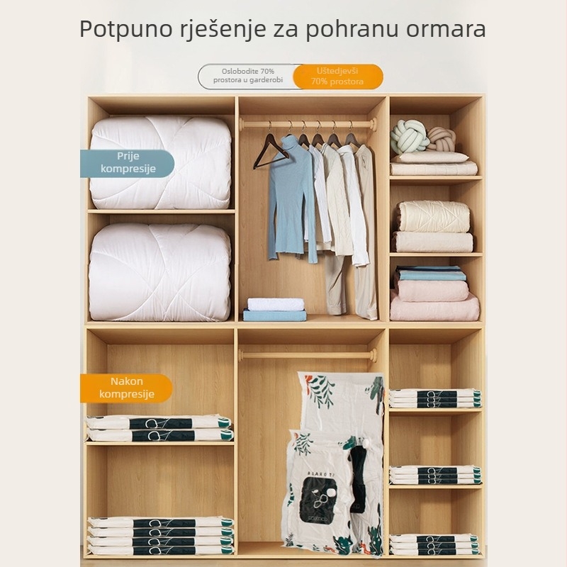 KNOWME Extra Large vakuumske vrećice za skladištenje – PA/PE materijal, tip usisavanja, 150 komada u pakiranju