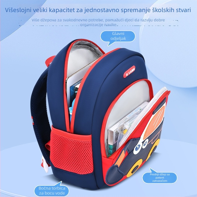 Olang dječji ruksak s motivom bagra, prozračan i vodootporan poliester, ultra lagan, antibakterijski, zakrivljene naramenice