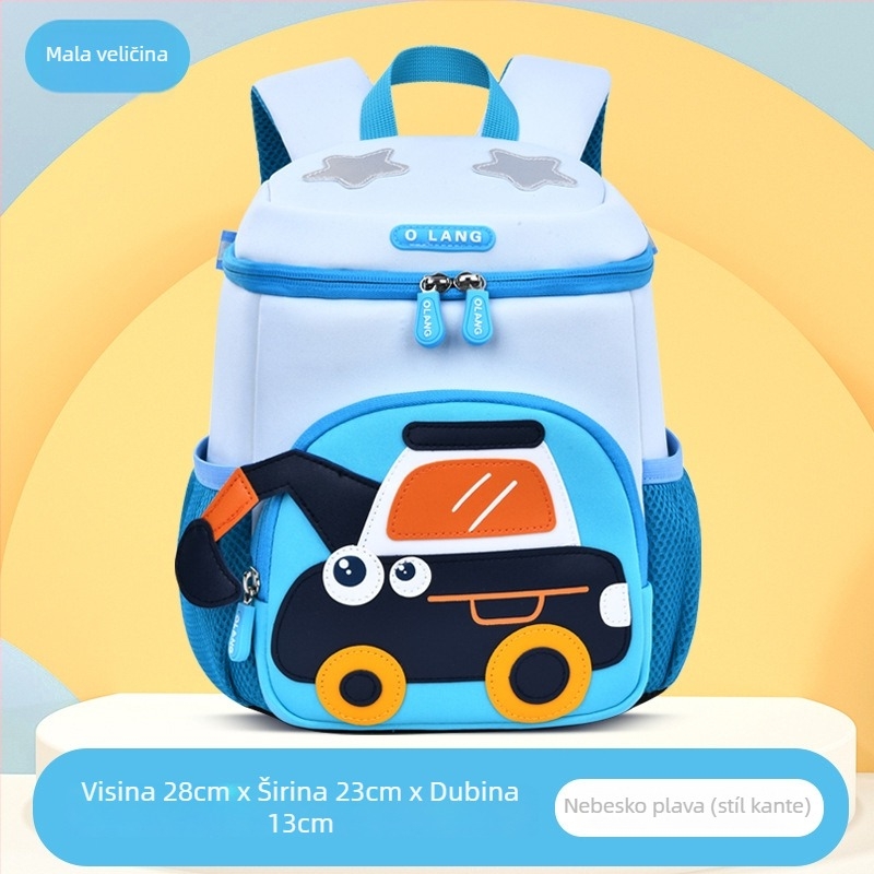 Olang dječji ruksak s motivom bagra, prozračan i vodootporan poliester, ultra lagan, antibakterijski, zakrivljene naramenice