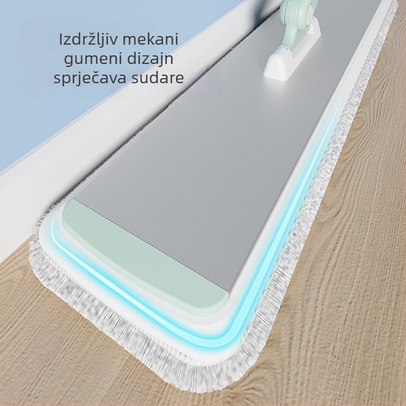 Ploški mop s teleskopskom ručkom od aluminijske legure, mikrovlakno, dvostruka uporaba mokro/suvo, nosivost iznad 10 kg