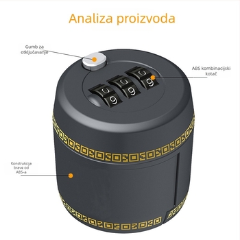 Brava za bocu vina - trojcifrena lozinka, ABS plastika, model Sw8314, za boce pića