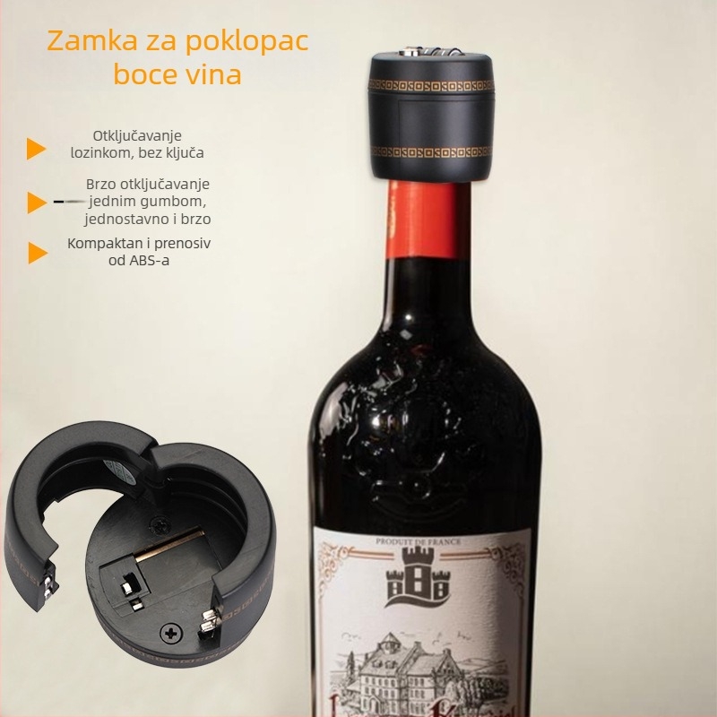 Brava za bocu vina - trojcifrena lozinka, ABS plastika, model Sw8314, za boce pića