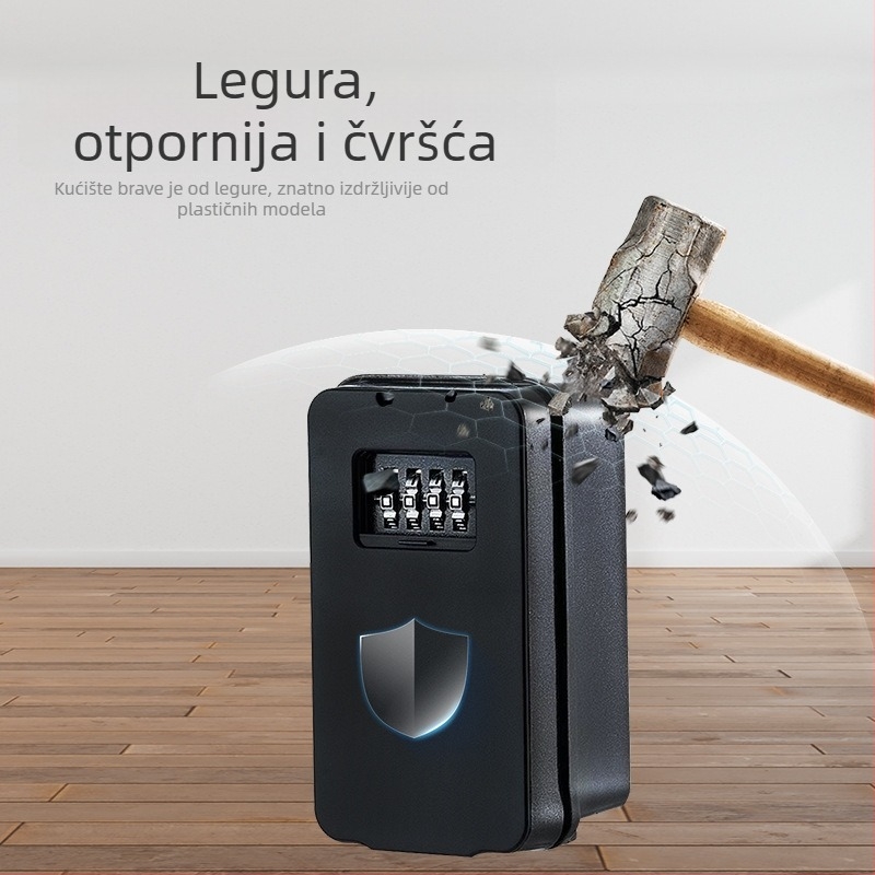 Kovinski sef za ključeve s kodnim zaključavanjem – Model 911, Car King; pogodan za gradilišta, B&B-ove i dvorišta (Model: 911; Materijal: metal; Marka: Car King; Tip: kodno zaključavanje; Opseg primjene: gradilišta, B&B, dvorišta)