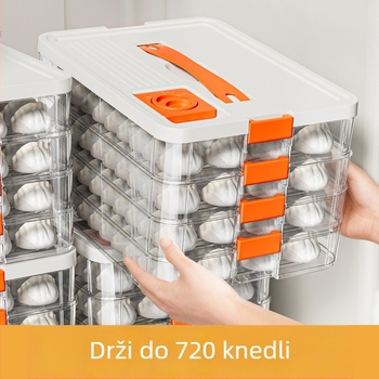 Višeslojna kutija za knedle za zamrzavanje – kućni spremnik za knedle, PP materijal, jednostavan dizajn