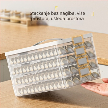 Višeslojna kutija za knedle za zamrzavanje – kućni spremnik za knedle, PP materijal, jednostavan dizajn