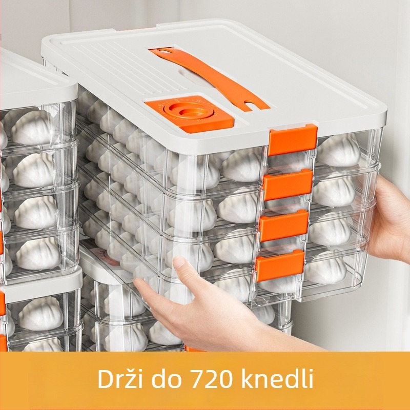 Višeslojna kutija za knedle za zamrzavanje – kućni spremnik za knedle, PP materijal, jednostavan dizajn