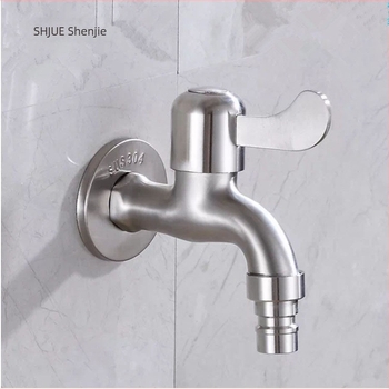 Kran za perilicu rublja od 304 nehrđajućeg čelika, model 304-5, zidni priključak, jednoručni upravljač, završna obrada: žičana tekstura