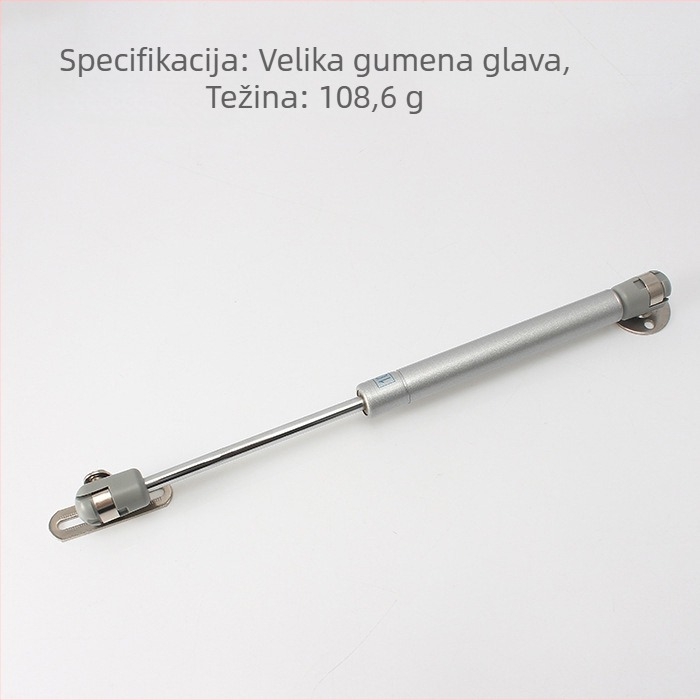 Pneumatska šipka s gumom glavom za ormare s preklopnim vratima, 100N, metal