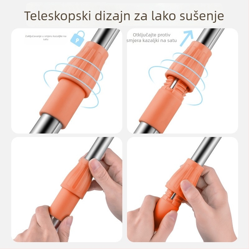 Teleskopska sušilica za rublje za dom i balkon, PP + aluminijska legura, lansiranje 2025, bez marke