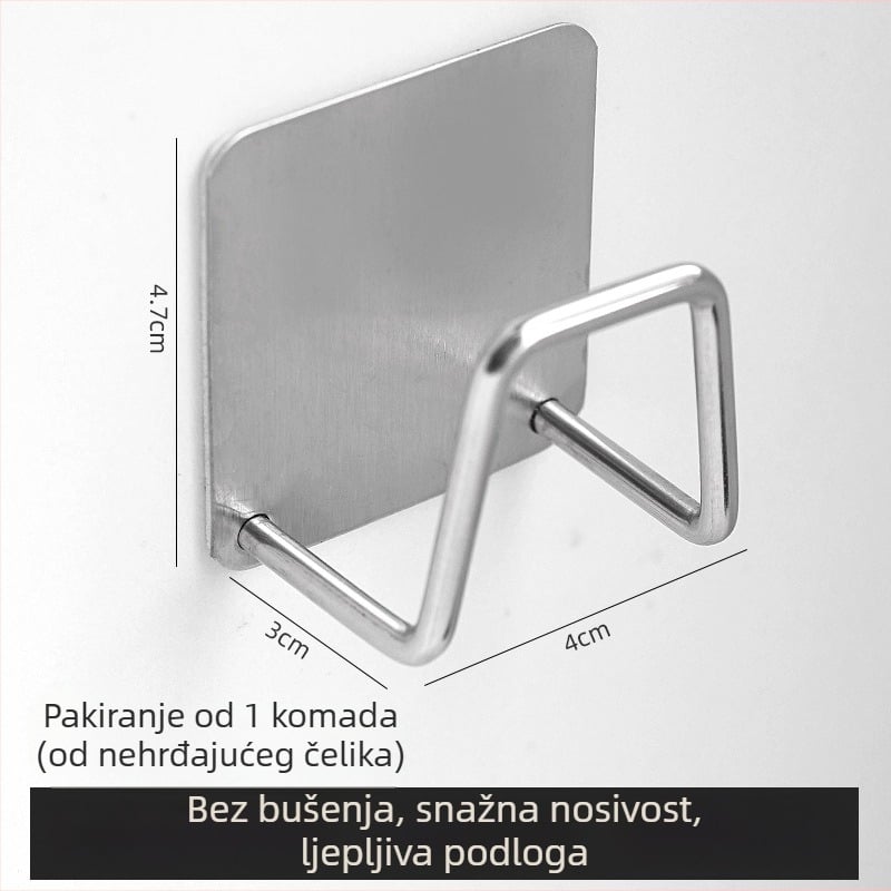 Metalni teleskopski zidni nosač za šipku zavjese, bez bušenja, ljepilo za sušenje rublja na balkonu