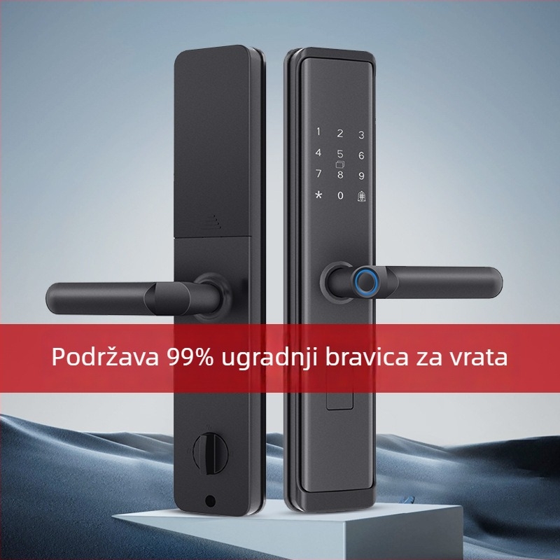 Pametna brava za vrata sa otiskom prsta i lozinkom — pohranjeno 40 otisaka; više od 1.000.000 otključavanja; skeniranje <0,1 s; lažno prihvaćanje 0,001%; lažno odbacivanje 1,0%