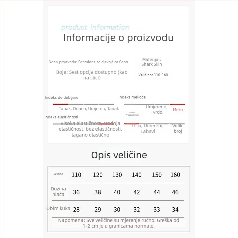 Korejski stil za djevojčice: ljetne elastične jogice za djecu 3–8 godina
