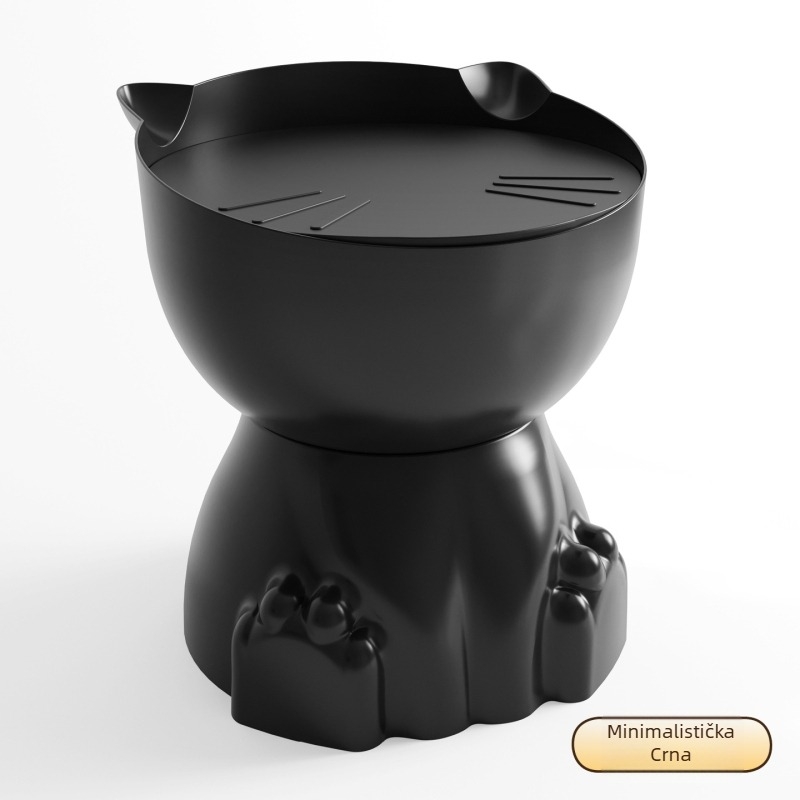 Noćni ormarić u obliku mačje šape, plastični vrh, zaobljene ivice, prostor za pohranu, potpuno sastavljen