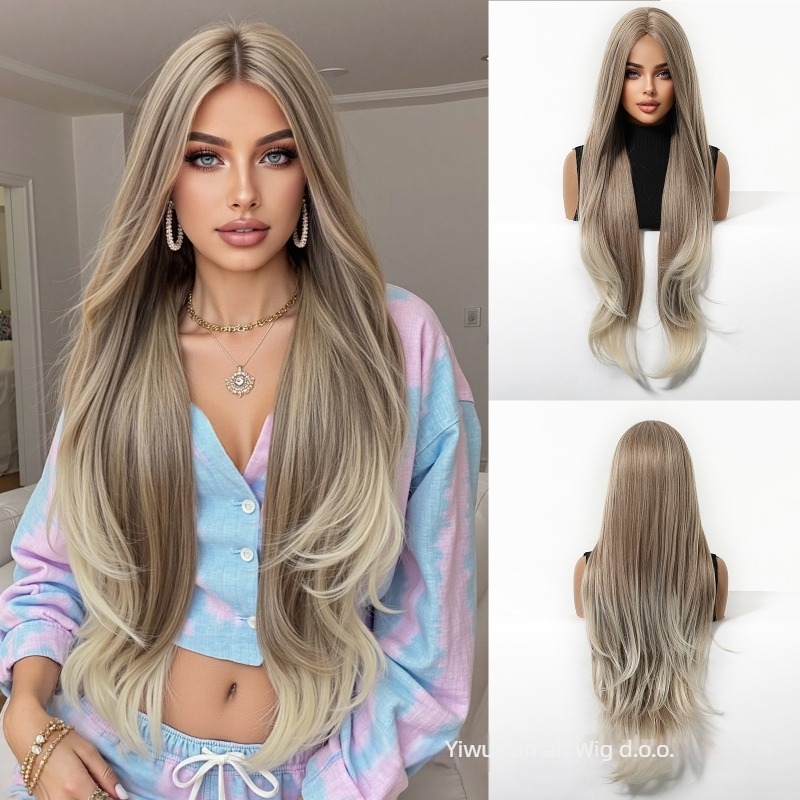 Emmor perika za cijelu glavu, srednji dio, višeslojna, valovito-ravna tekstura, sintetička kosa