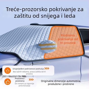 Auto snježni štit za zimu – debela aluminijska folija; ugradnja kopčom; pogodno za opće modele; prednji dio; jednostavan stil