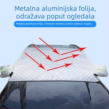 Auto snježni štit za zimu – debela aluminijska folija; ugradnja kopčom; pogodno za opće modele; prednji dio; jednostavan stil