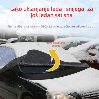 Auto snježni štit za zimu – debela aluminijska folija; ugradnja kopčom; pogodno za opće modele; prednji dio; jednostavan stil