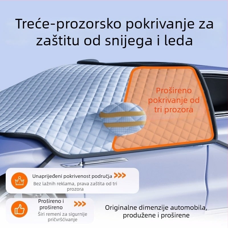 Auto snježni štit za zimu – debela aluminijska folija; ugradnja kopčom; pogodno za opće modele; prednji dio; jednostavan stil