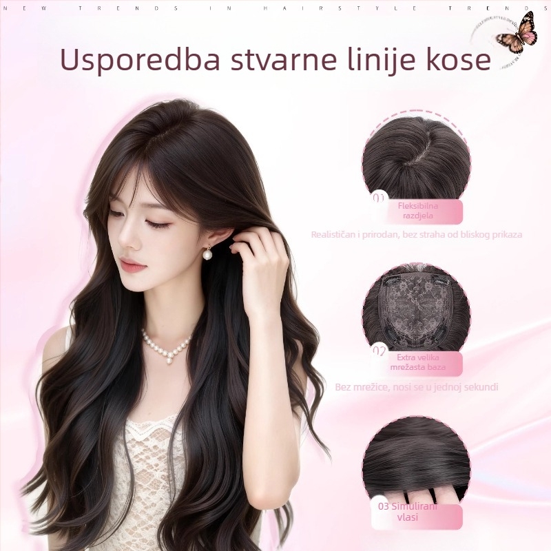 Ekstenzije za kosu za žene, volumen gornji dio, žica otporna na toplinu, mehanizam obrade, nije moguće bojati niti kovrčati