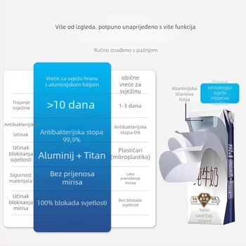 Vrećice od aluminijske folije za hranu sa zatvaračem, zamrzivačko, za meso i povrće, -60°C do 100°C
