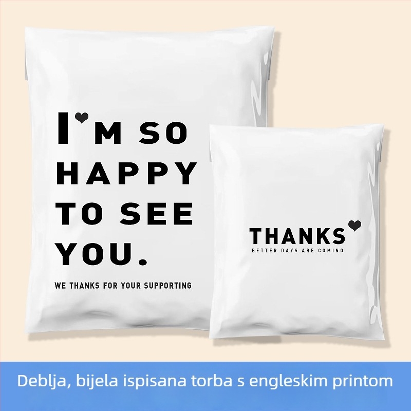 Ekspres vrećica za odjeću, ojačana, s prilagođenim logom, samozatvarajuća, 100% čisti materijal, offsetni/sitotisak i UV tisak