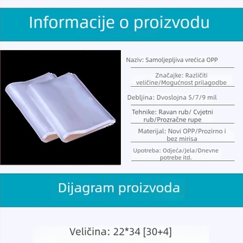 OPP samoljepljiva vrećica za odjeću i dodatke, prozirna plastična Ziplock vrećica, novi materijal, otisnuti logotip