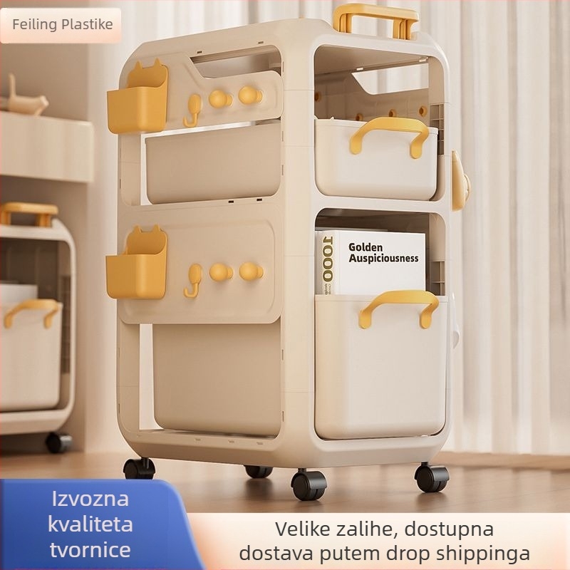 Feiling Pokretni regaľ ispod stola za školske torbe; 3 etaže, plastični regaľ s kotačima