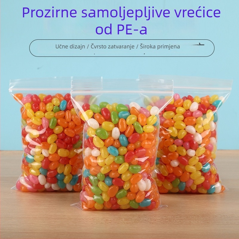 Samozapečaćene prozirne plastične vrećice za pakiranje čaja – prilagodljiva duljina zatvaranja; debeli verzije 8/10/12