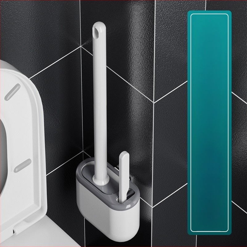 Silikonska četka za WC s dugačkim držalom i zidnim držačem – višestruko čišćenje