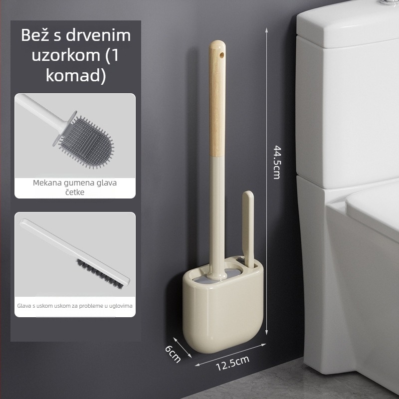 Silikonska četka za WC s dugačkim držalom i zidnim držačem – višestruko čišćenje