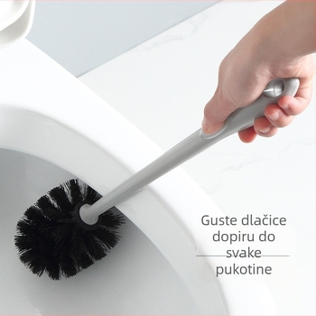 Set četkica za WC, zidni nosač bez bušenja, duga drška, PP materijal