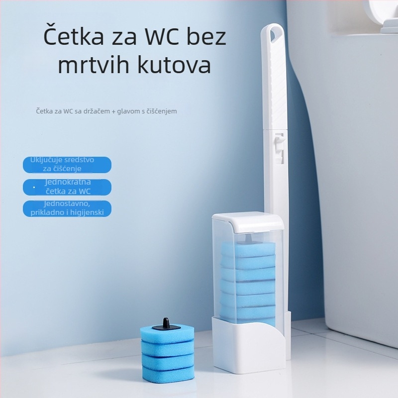 Jednokratna zidna četka za WC s kompletnim setom zamjenskih glava, plastična