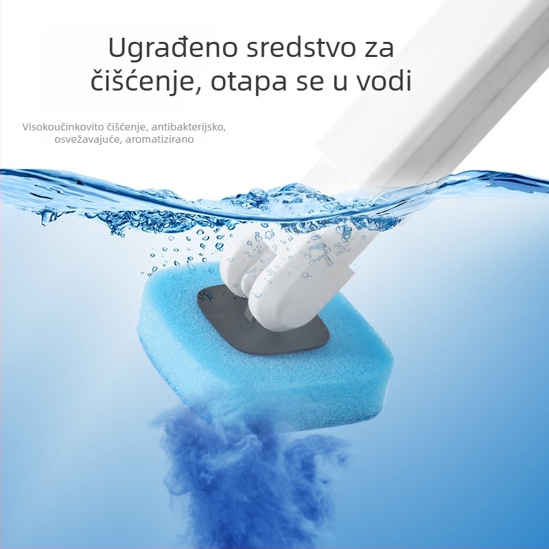 Jednokratna zidna četka za WC s kompletnim setom zamjenskih glava, plastična