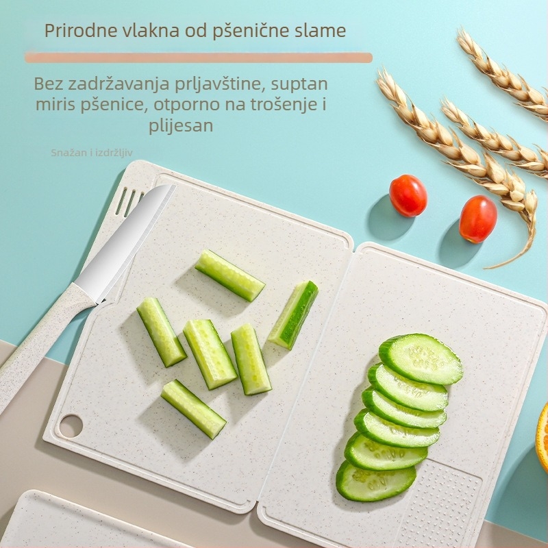 Set ploča za rezanje od pšenične slame – kućna upotreba, prijenosno, sklopivo, protuklizno
