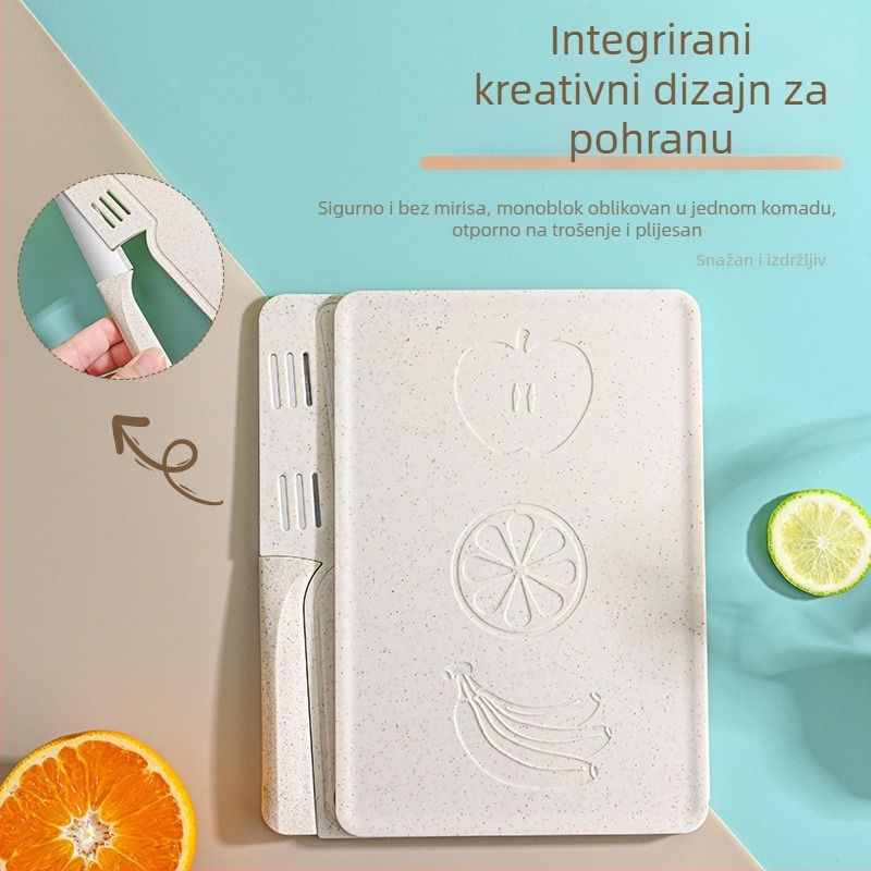Set ploča za rezanje od pšenične slame – kućna upotreba, prijenosno, sklopivo, protuklizno