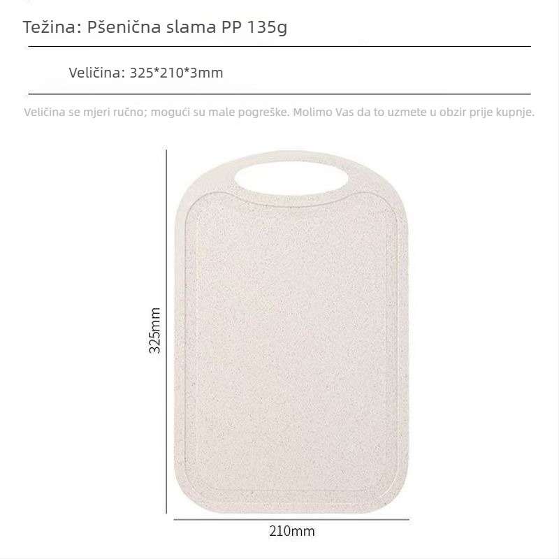 Daska za rezanje od pšenične slame, dvostrana, kućna upotreba, moderni stil jednostavnosti