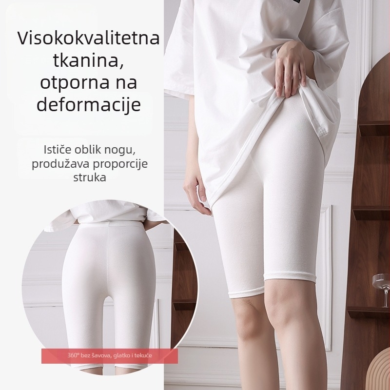 Ženske sigurnosne leggings od viskoze s jacquard tkaninom, srednji pojas, jednodijelni uzorak, zaštita od prozirnosti