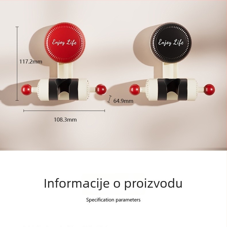 Otpustivi držač tuša s usisnom čepom, plastični, moderan minimalistički stil, jednoslojna kupaonska polica, pokretni, bez bušenja (težina 85 g)